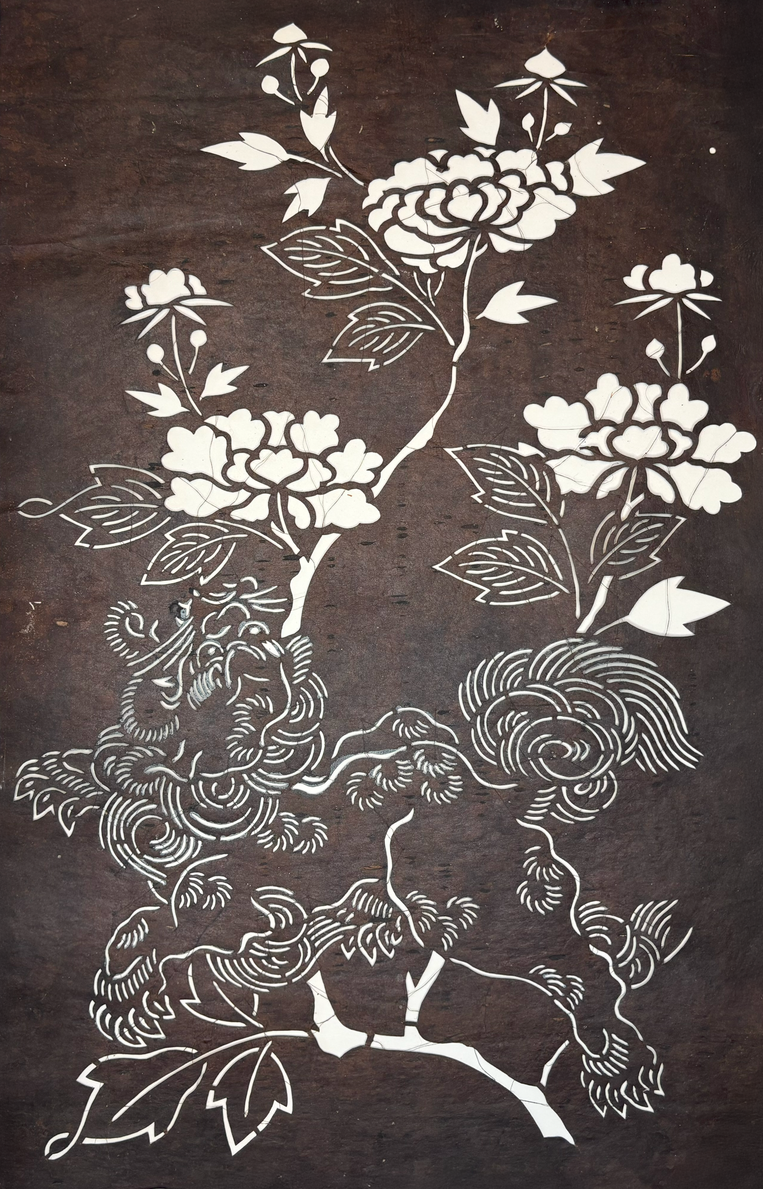 [獅子と牡丹] Shi Shi Lion and Peonies